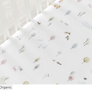 Pottery Barn Organic Crib Fitted Sheet - White with Pastel Accents